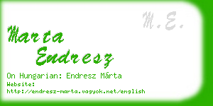 marta endresz business card